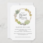 Invitation Succulents, brindilles et pierres | Fête des marié (Devant)