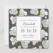 Invitation Succulents de l'aquarelle | et branches - (Devant)