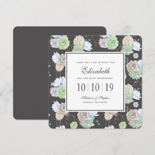 Invitation Succulents de l'aquarelle et branches -