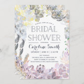 Invitation Succulents de l'eau| Fête de l'mariée (Devant / Derrière)