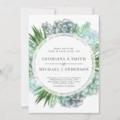 Invitation Succulents du désert Cactus MARIAGE d'aquarelle (Devant)