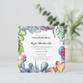 Invitation Succulents et cactus Douche nuptiale virtuelle (Debout devant)