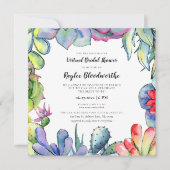 Invitation Succulents et cactus Douche nuptiale virtuelle (Devant)