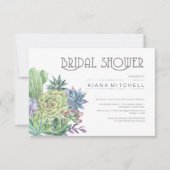 Invitation Succulents et Fête des mariées étincelante Green I (Devant)