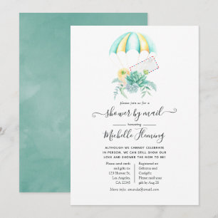Invitation Succulents Floraux Parachute Baby Shower par courr