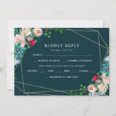 Invitation Succulents & Gold Chic Wedding RSVP (Devant)