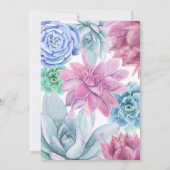 Invitation Succulents Moderne Chic Aquarelle Mariage Fiesta (Dos)