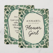 Invitation Succulents Naturel Tu Seras Ma Fille Fleur (Devant / Derrière)