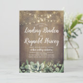 Invitation Succulents | Rustic Green Country Mariage de grang (Debout devant)