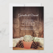 Invitation Succulents rustiques Grange mariage en bois Enregi (Devant)