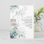 Invitation Succulents Silver Greenery Fête des mariées Tea Pa (Debout devant)