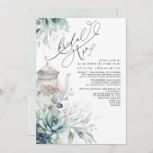 Invitation Succulents Silver Greenery Fête des mariées Tea Pa (Devant / Derrière)