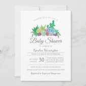 Invitation Succulents simples et cactus Baby shower moderne (Devant)