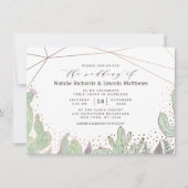 Invitation Succulents Terrarium géométrique Cactus Mariage (Devant)