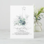 Invitation Succulents Végétation Mariage Robe Fête des mariée (Debout devant)
