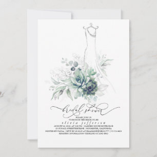 Invitation Succulents Végétation Mariage Robe Fête des mariée