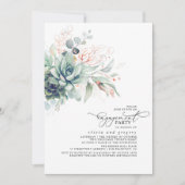 Invitation Succulents Verdure Chic Feuilles (Devant)