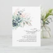 Invitation Succulents Verdure Chic Feuilles (Debout devant)