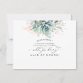 Invitation Succulents Verdure Feuille Bridesmaid Proposition (Devant)