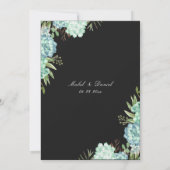 Invitation Succulents Verdure Géométrique Mariage de cadre Or (Dos)