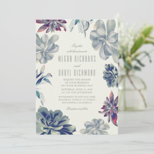 Invitation Succulents Verdure Mariage botanique (Debout devant)