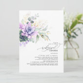 Invitation Succulents Verdure Or Feuilles Dîner de répétition (Debout devant)