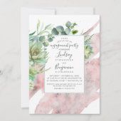 Invitation Succulents Verdure Rose Gold Engagement Party (Devant)