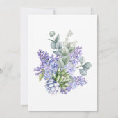 Invitation Succulents Violets, Lilacs, Réception Lavande Uniq (Dos)