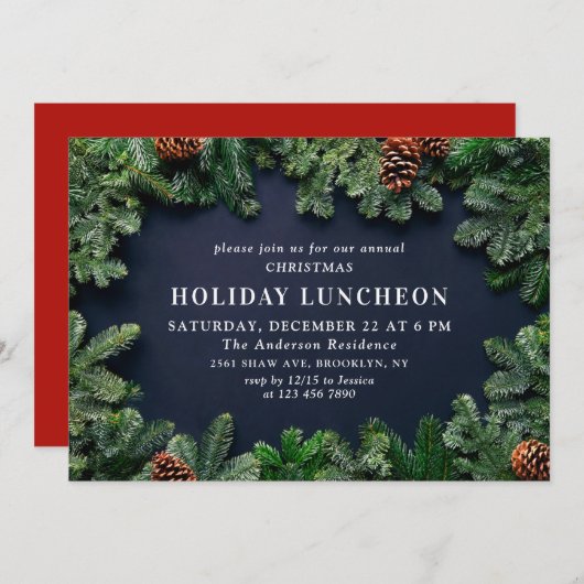 Invitation Succursale de Pins Rustiques LUNDI DÉJEUNER (Devant / Derrière)