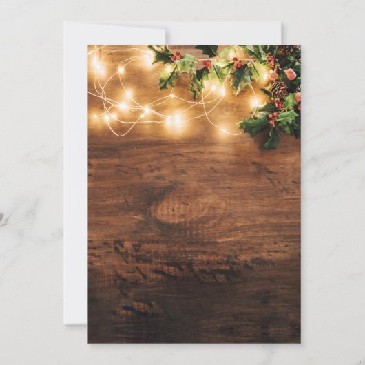 Invitation Succursale Mistletoe Rustique Fête de Noël (Dos)