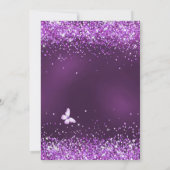Invitation Sucré 16 papillons de ballerine violette (Dos)