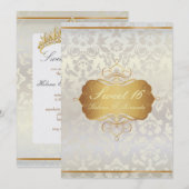 Invitation Sucré 16/ princesse/poire damassé (Devant / Derrière)
