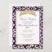 Invitation Sucré 16/ princesse/poire damassé/prune (Dos)