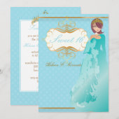 Invitation Sucré 16/ princesse/pois (Devant / Derrière)