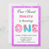 Invitation Sucré bonbon rose violet Parties scintillant premi (Devant)