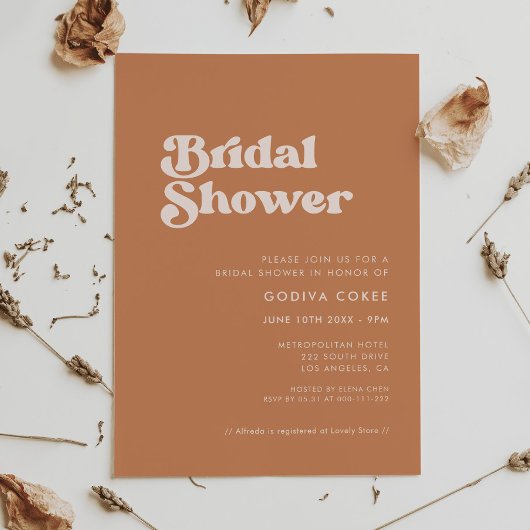 Invitation Sucre brun rétro élégant Douche nuptiale