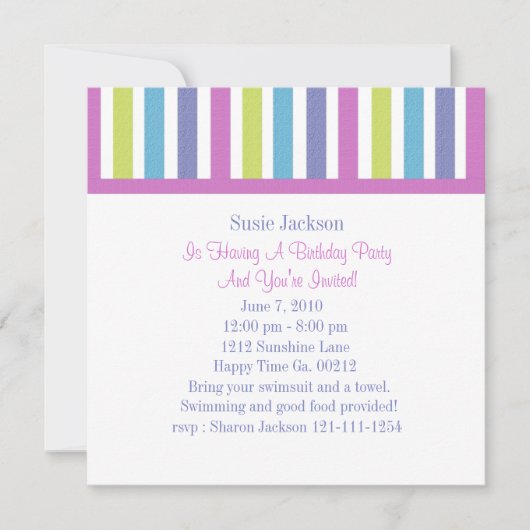 Invitation Sucré Candy Postage Stamps (Devant)