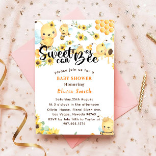 Invitation Sucré comme Can Bee Baby shower Jaune