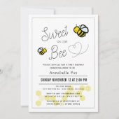 Invitation Sucré comme peut Abee Baby shower jaune blanc (Devant)
