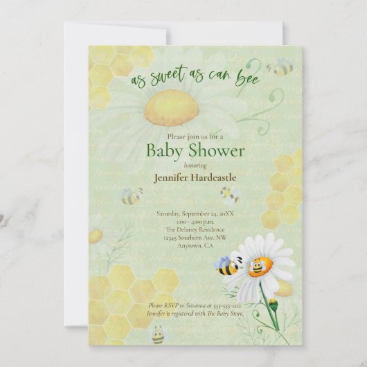 Invitation Sucré comme peut être Baby shower (Devant)