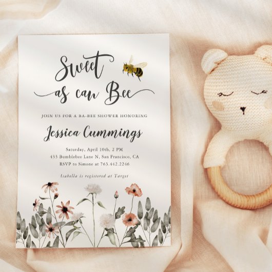 Invitation Sucré comme peut être Baby shower