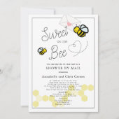 Invitation Sucré comme peut être Baby shower blanc par courri (Devant)