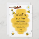 Invitation Sucré Comme Peut Être Bumble Baby shower Abeille (Devant)