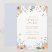 Invitation Sucré comme peut être Floral Bee Baby shower Invit (Devant / Derrière)