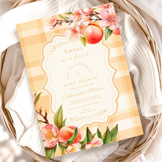 Invitation Sucré Comme Un Baby shower De Pêche