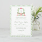 Invitation Sucre de canne de couronne de Noël Bow | Mariage d (Debout devant)