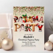 Invitation Sucre de canne de fête du pyjama de Noël Santa Hat