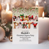 Invitation Sucre de canne de fête du pyjama de Noël Santa Hat