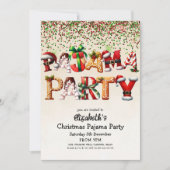 Invitation Sucre de canne de fête du pyjama de Noël Santa Hat (Devant)