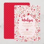 Invitation Sucre de canne Fêtes de Noël Fête d'anniversaire (Devant / Derrière)